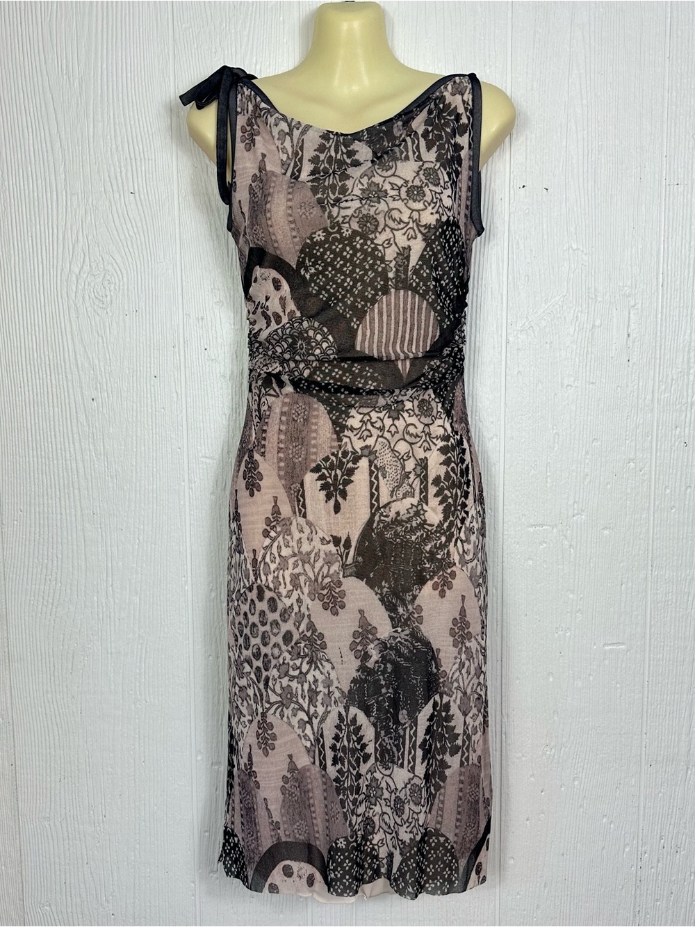 Vintage 80's 90's Kay Unger Gillian Mesh Sleeveless Lined Dress Whimsigoth Small